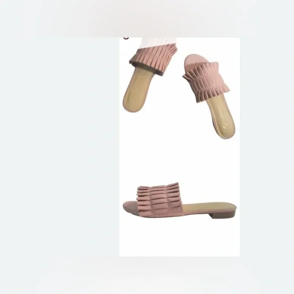 ANTONIO MELANI Pink Cresci Ruffled Mules, size 9.5 - Picture 2 of 4